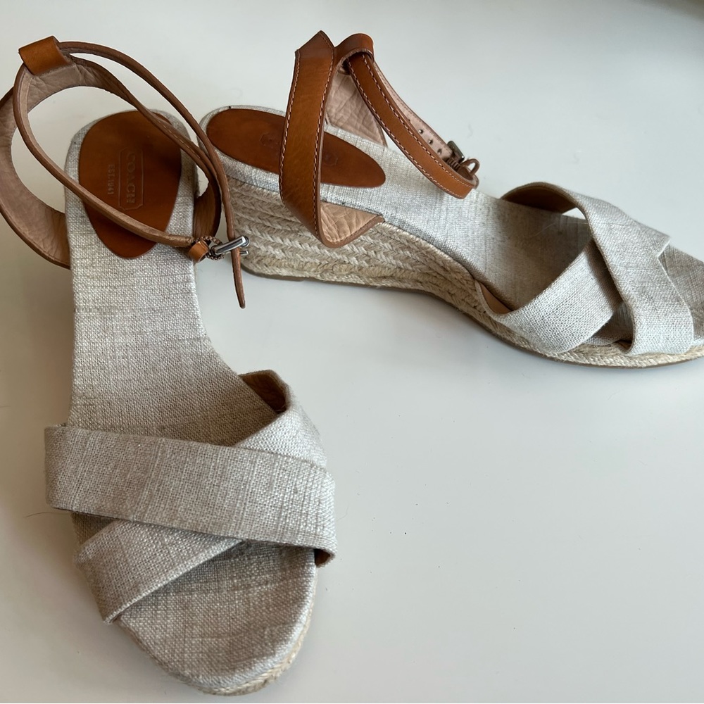 Coach sandal espadrille leather